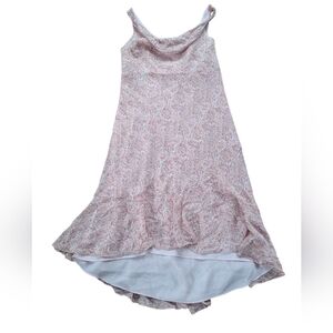 Ann Taylor Pink Paisley Babydoll Y2K Sleeveless Silk Flowy Midi Dress 4